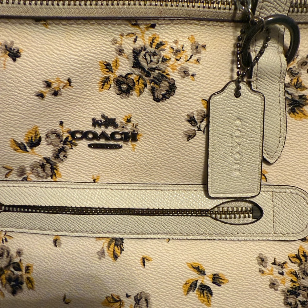 Coach Taylor Tote Yellow & Gray Floral Cream bag 💛🩶 - Picture 6 of 16